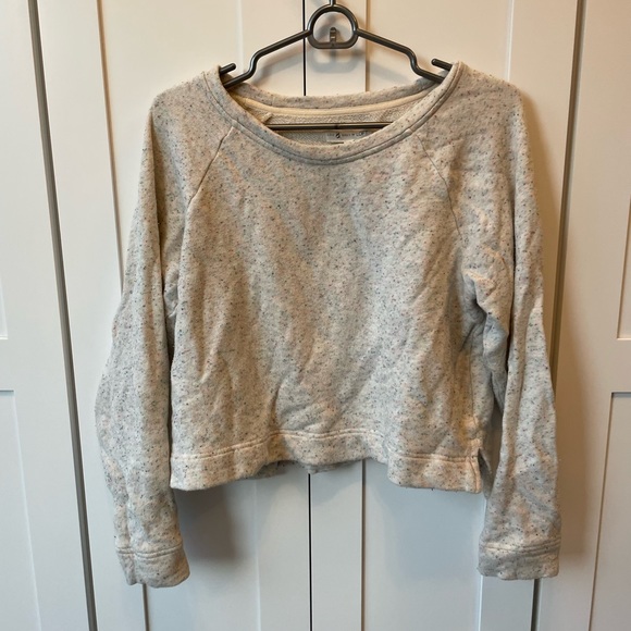 Lou & Grey for LOFT Terry Flecked Cropped Sweatshirt - Picture 2 of 5